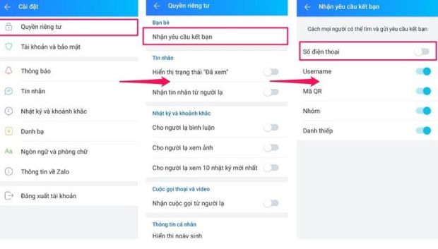 Cách ẩn số điện thoại trên zalo