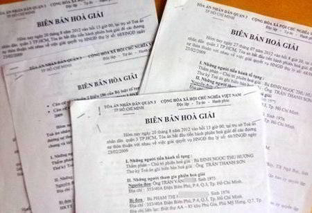 biên bản hòa giải trước khi ly hôn