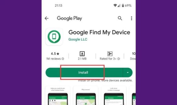 Tải và cài đặt app Find My Device