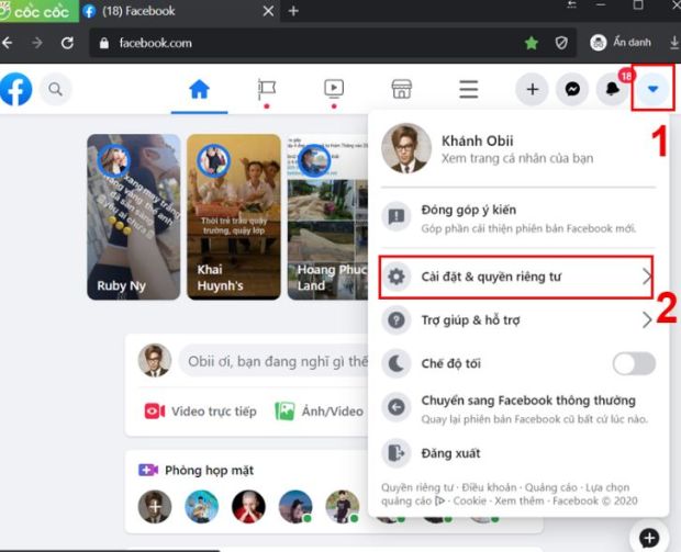 Chọn Cài đặt & quyền riêng tư.