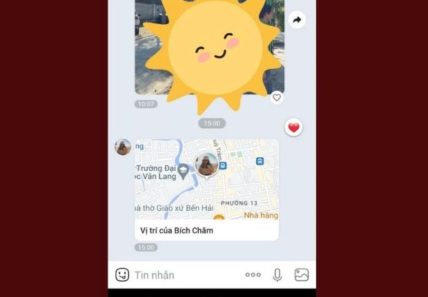 Nhấn vào vị trí trực tiếp đối phương đã gửi cho bạn 