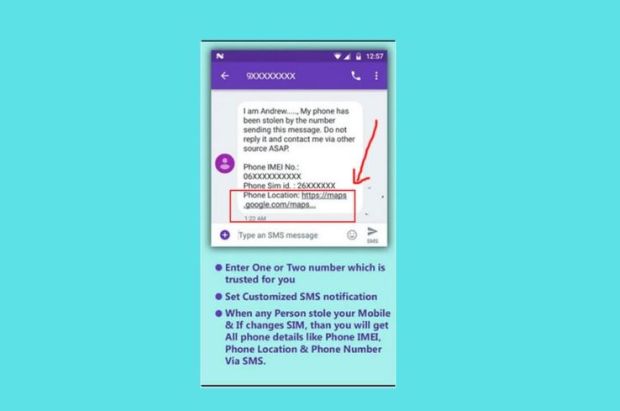 Click vào đường link hệ thống gửi để xem vị trí người cần tìm