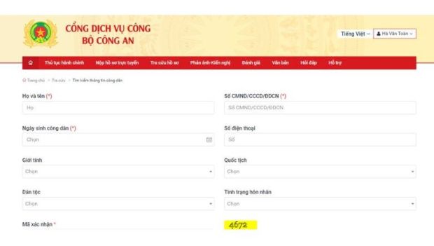 Hoàn thành các thông tin đánh dấu *