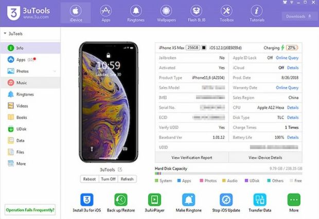 Lấy lại nhật ký cuộc gọi đã xóa trên iphone bằng phần mềm 3uTools