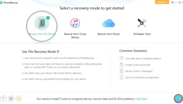 Tải phần mềm PhoneRescue về máy