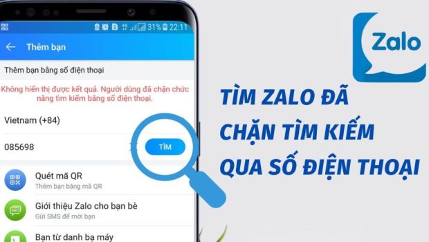 Tìm zalo qua số điện thoại khi bị chặn