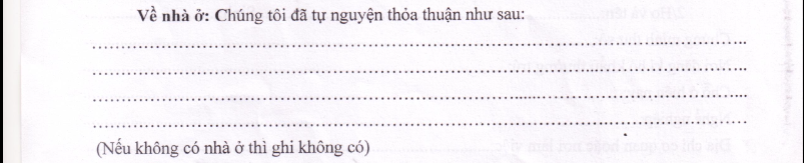cách viết về nhà ở khi làm đơn xin ly hôn thuận tình