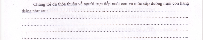cách viết về quyền nuôi con khi viết đơn xin ly hôn thuận tình