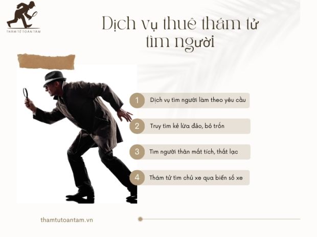 Dịch vụ thám tử tìm người tại Toàn Tâm