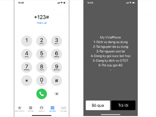 Kiểm tra đăng ký dịch vụ Vina phone bằng USSD
