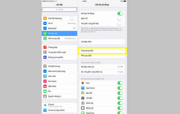 Chọn Ứng dụng SIM