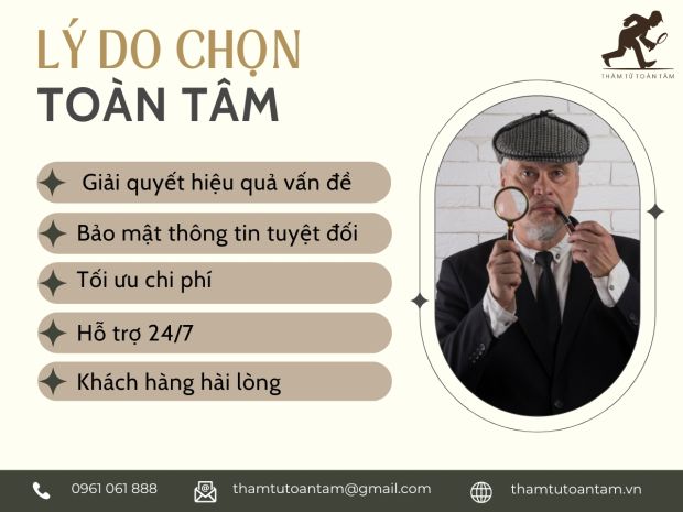 Lý do nên chọn Dịch vụ thám tử Bắc Ninh tại Toàn Tâm