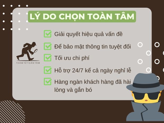 Lý do nên chọn Dịch vụ thám tử quận Ba Đình Toàn Tâm