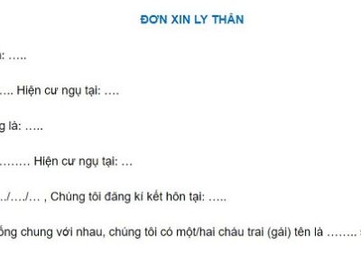Mẫu đơn ly thân và cách viết đơn ly thân