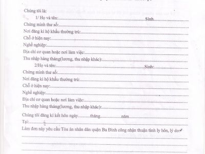 Cách viết mẫu đơn ly hôn thuận tình mới nhất thế nào?