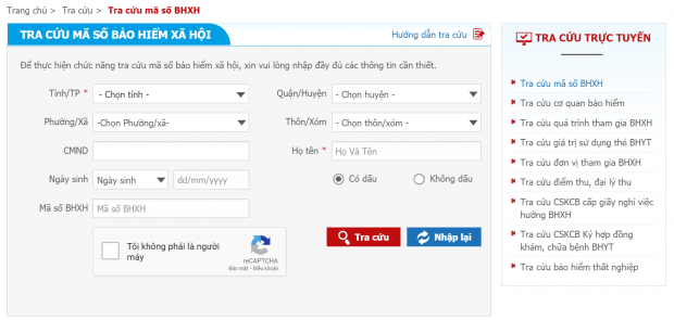 tra cứu mã số BHXH