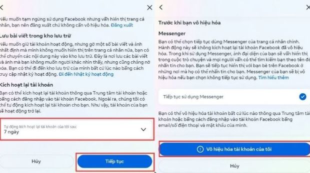 Vô hiệu hóa tài khoản facebook